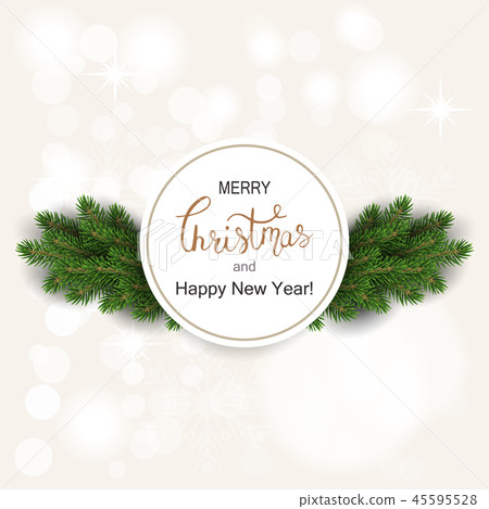 Christmas decorations with fir tree and decorative elements. 45595528