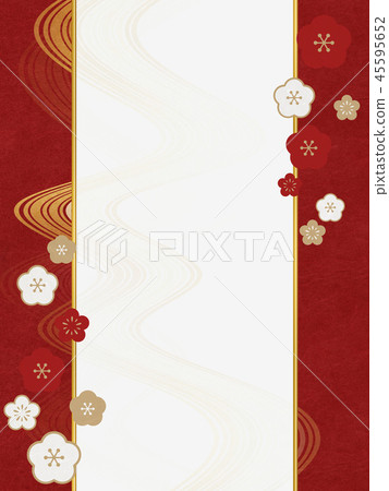 Japanese modern red and white plum - Stock Illustration