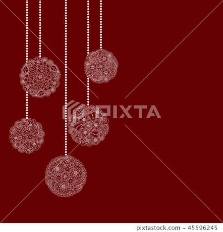 Vector decorative Christmas card with tree ball - Stock Illustration ...