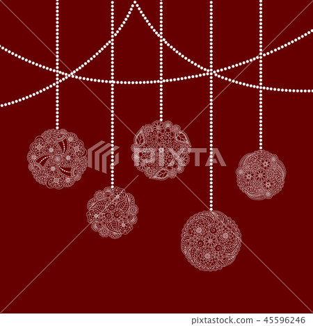 Vector decorative Christmas card with tree ball - Stock Illustration ...