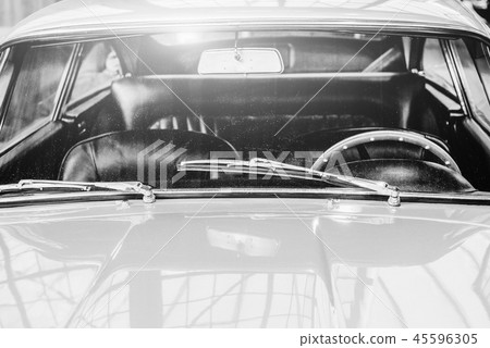 Retro interior of old automobile Retro interior of old automobile 45596305