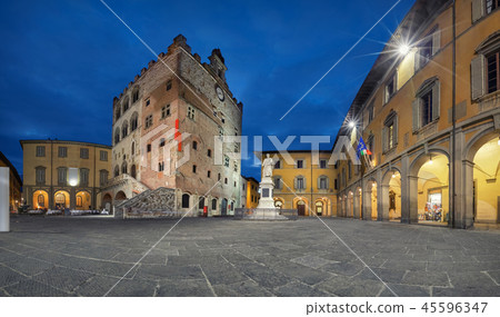 Prato, Italy. Panorama of Piazza del Comune square Prato, Italy. Panorama of Piazza del Comune square 45596347