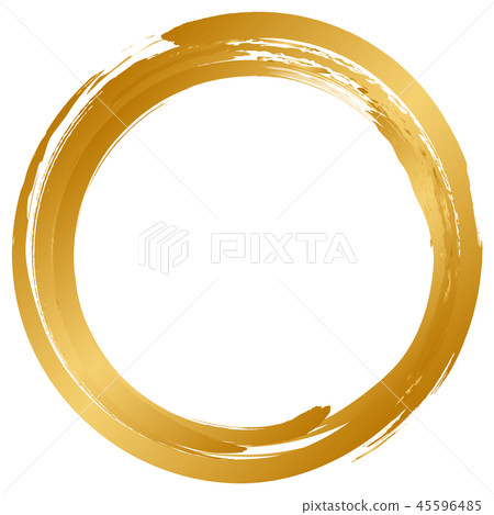 Round circle Gold brush character 45596485