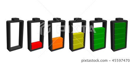 Battery icon. Charge level indicators. 45597470