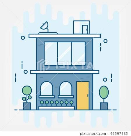 Flat line art style. design for business building - Stock Illustration ...