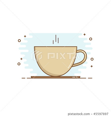 Line art coffee Design Style. Coffee cup icon. 45597897