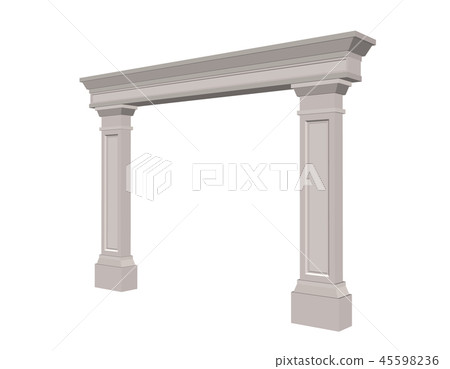 Arch from pilasters. Isolated on white background. Arch from pilasters. Isolated on white background. 45598236