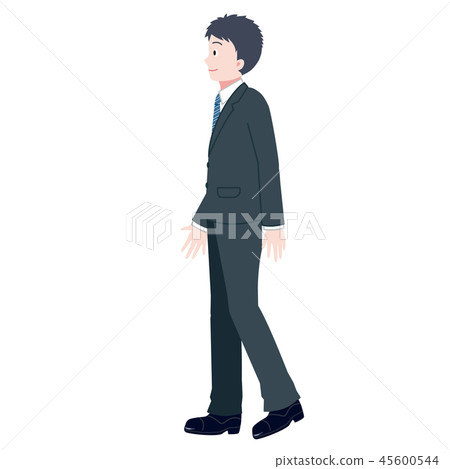 Office worker man walking full body 45600544