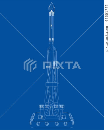 Floating crane. Vector 45601775