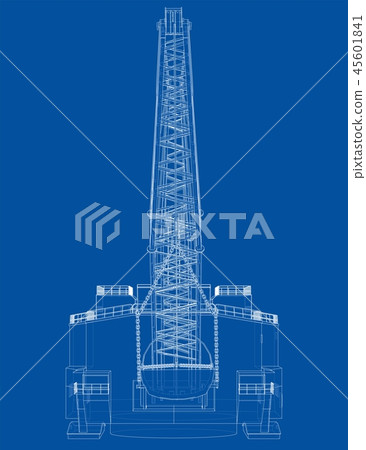 Dragline walking excavator. Vector Dragline walking excavator. Vector 45601841