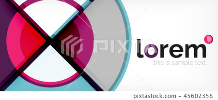 Circle abstract background, bright colorful round geometric shapes 45602358