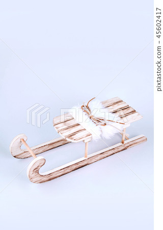 Stylish vintage wooden sled. Stylish vintage wooden sled. 45602417