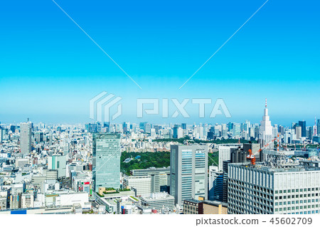 skyline aerial view of shinjuku in Tokyo, Japan