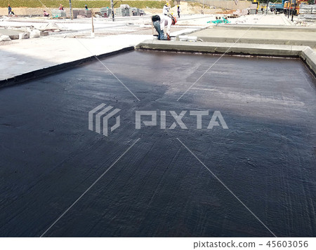 Waterproof coatings applied on flat roof concrete Waterproof coatings applied on flat roof concrete 45603056