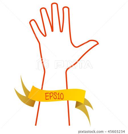 Red contour of the fennel with ribbon Red contour of the fennel with ribbon 45603234