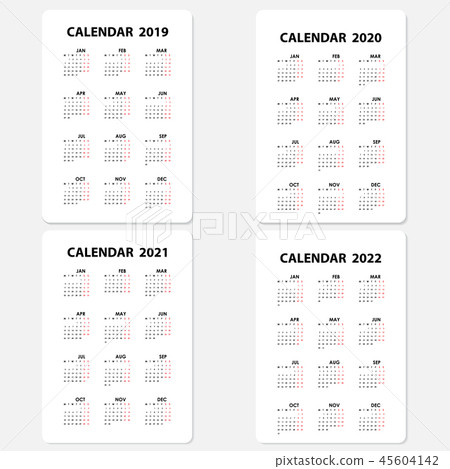 Calendar 19 21 22 Calendar Template Stock Illustration