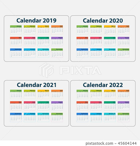 Calendar 19 21 22 Calendar Template Stock Illustration