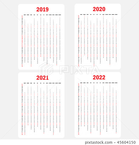 Calendar 19 21 22 Calendar Template Stock Illustration