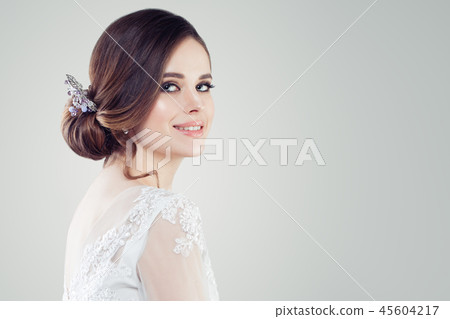 Charming young woman bride with makeup Charming young woman bride with makeup 45604217