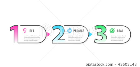 Infograph 3 steps elements. Business Infographic template with icons and 3 options. Graphic timeline 45605148