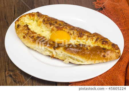 Hot ajarian khachapuri, Georgian cuisine 45605224