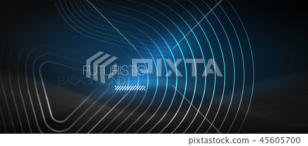Dark black abstract background with neon colors and lines 45605700