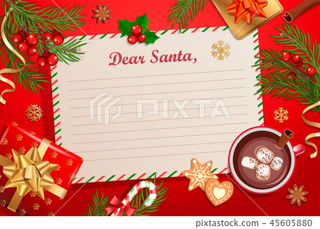 Christmas template for Letter to Santa Claus. Christmas template for Letter to Santa Claus. 45605880