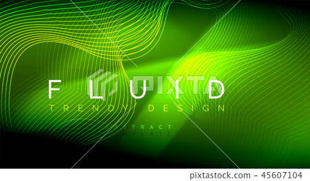 Neon glowing fluid wave lines, magic energy space light concept, abstract background wallpaper Neon glowing fluid wave lines, magic energy space light concept, abstract background wallpaper 45607104