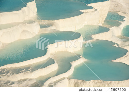 Pamukkale, natural pool with blue water, Turkey 45607200