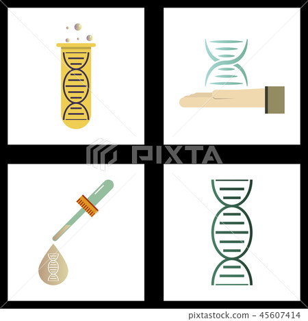 DNA, genetic sign, elements and icons collection-插圖素材 [45607414] - PIXTA圖庫