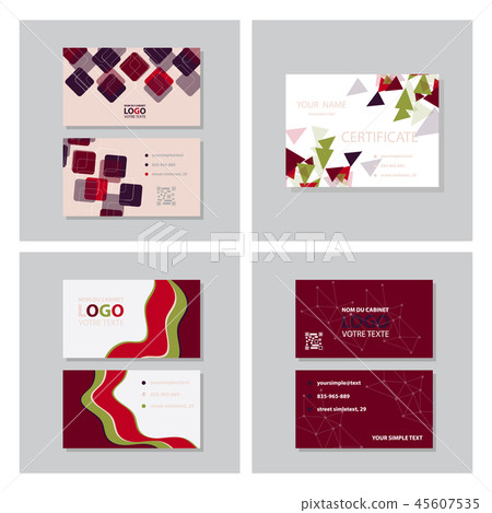 Set of vector modern creative and clean business card template. Flat design Set of vector modern creative and clean business card template. Flat design 45607535