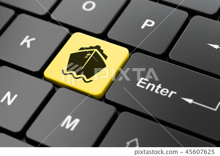 Vacation concept: Ship on computer keyboard background Vacation concept: Ship on computer keyboard background 45607625