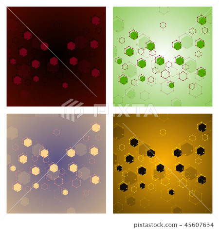 Set of science template, wallpaper or banner with a DNA molecules. Vector illustration. Set of science template, wallpaper or banner with a DNA molecules. Vector illustration. 45607634
