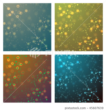 Set of science template, wallpaper or banner with a DNA molecules. Vector illustration. Set of science template, wallpaper or banner with a DNA molecules. Vector illustration. 45607639