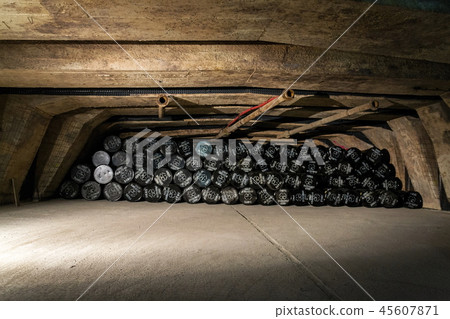 Radioactive waste package barrels in underground Radioactive waste package barrels in underground 45607871