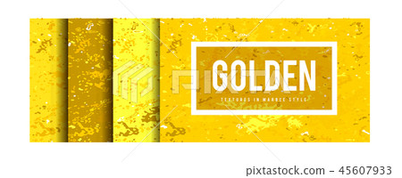 Golden marble style vector background set illustration 45607933