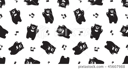 Bear seamless pattern vector Polar Bear singing Bear seamless pattern vector Polar Bear singing 45607988
