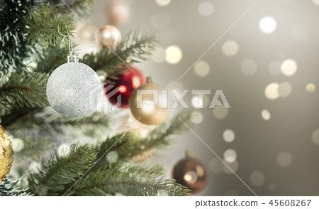 Christmas tree decoration with Abstract Bokeh Christmas tree decoration with Abstract Bokeh 45608267
