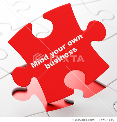Business concept: Mind Your own Business on puzzle background 45608539