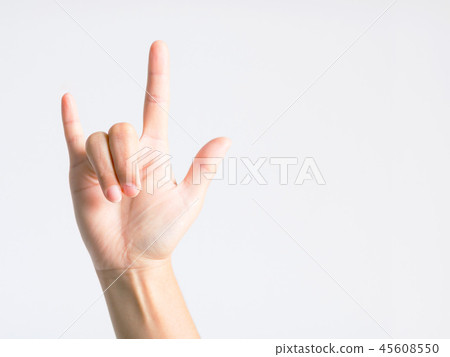 Hand represent english letter meaning I love you. Hand represent english letter meaning I love you. 45608550