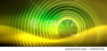 Neon glowing techno lines, hi-tech futuristic abstract background template with square shapes 45609180