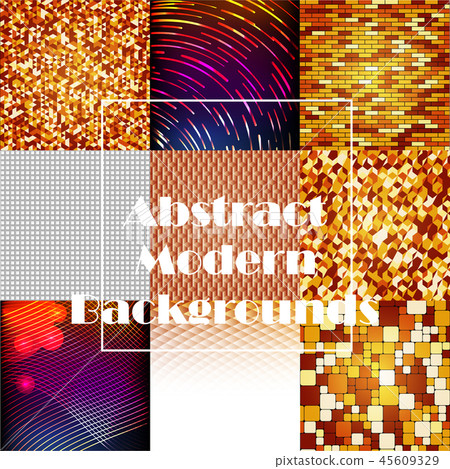 Colorful mosaic covers design. Minimal geometric pattern gradients. 45609329