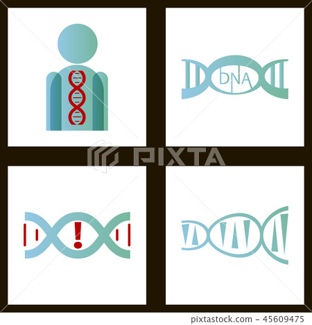 DNA, genetic sign, elements and icons collection - Stock Illustration ...