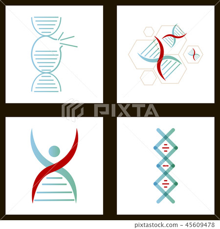 DNA, genetic sign, elements and icons collection DNA, genetic sign, elements and icons collection 45609478