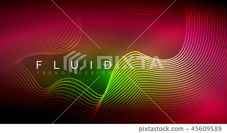 Digital flowing wave particles abstract background Digital flowing wave particles abstract background 45609589