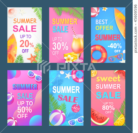 Best Offer Sweet Summer Set Vector Illustration Best Offer Sweet Summer Set Vector Illustration 45609596