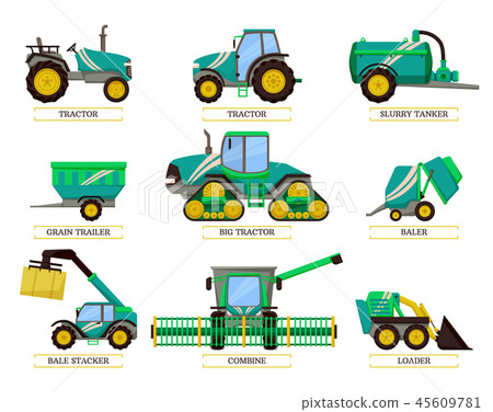 Big Tractor and Slurry Tanker Vector Illustration Big Tractor and Slurry Tanker Vector Illustration 45609781