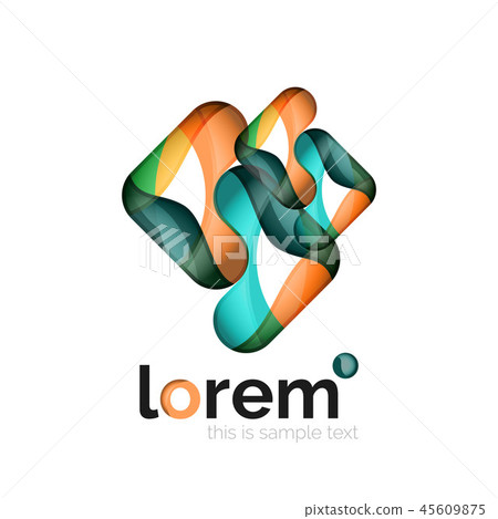 Geometric abstract business icon template, smooth shape Geometric abstract business icon template, smooth shape 45609875