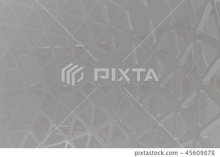 Abstract 3d rendering concept of high poly architecture with steel and glass, chaotic mesh grid Abstract 3d rendering concept of high poly architecture with steel and glass, chaotic mesh grid 45609878