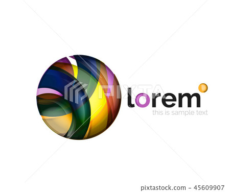 Geometric abstract business icon template, smooth shape Geometric abstract business icon template, smooth shape 45609907